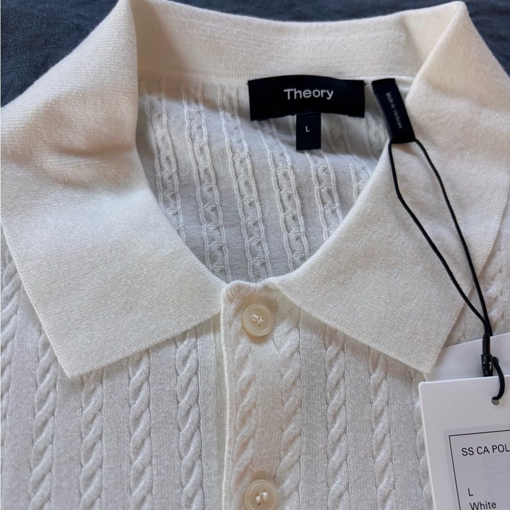 Theory Men's cable knit polo - Picture 3 of 4